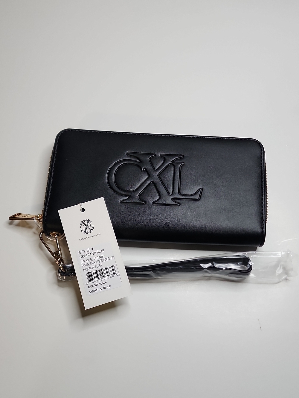 ⭐️NWT Christian Lacroix PORTE Embossed Zip Around Wallet in Black⭐️